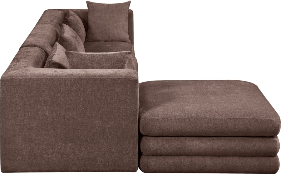 Stellar 114" Chenille Fabric Upholstered 4Pc. Modular Sectional