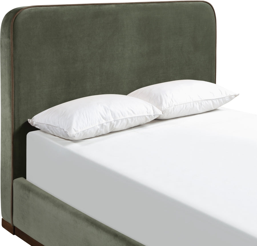 Rava Velvet Upholstered Bed