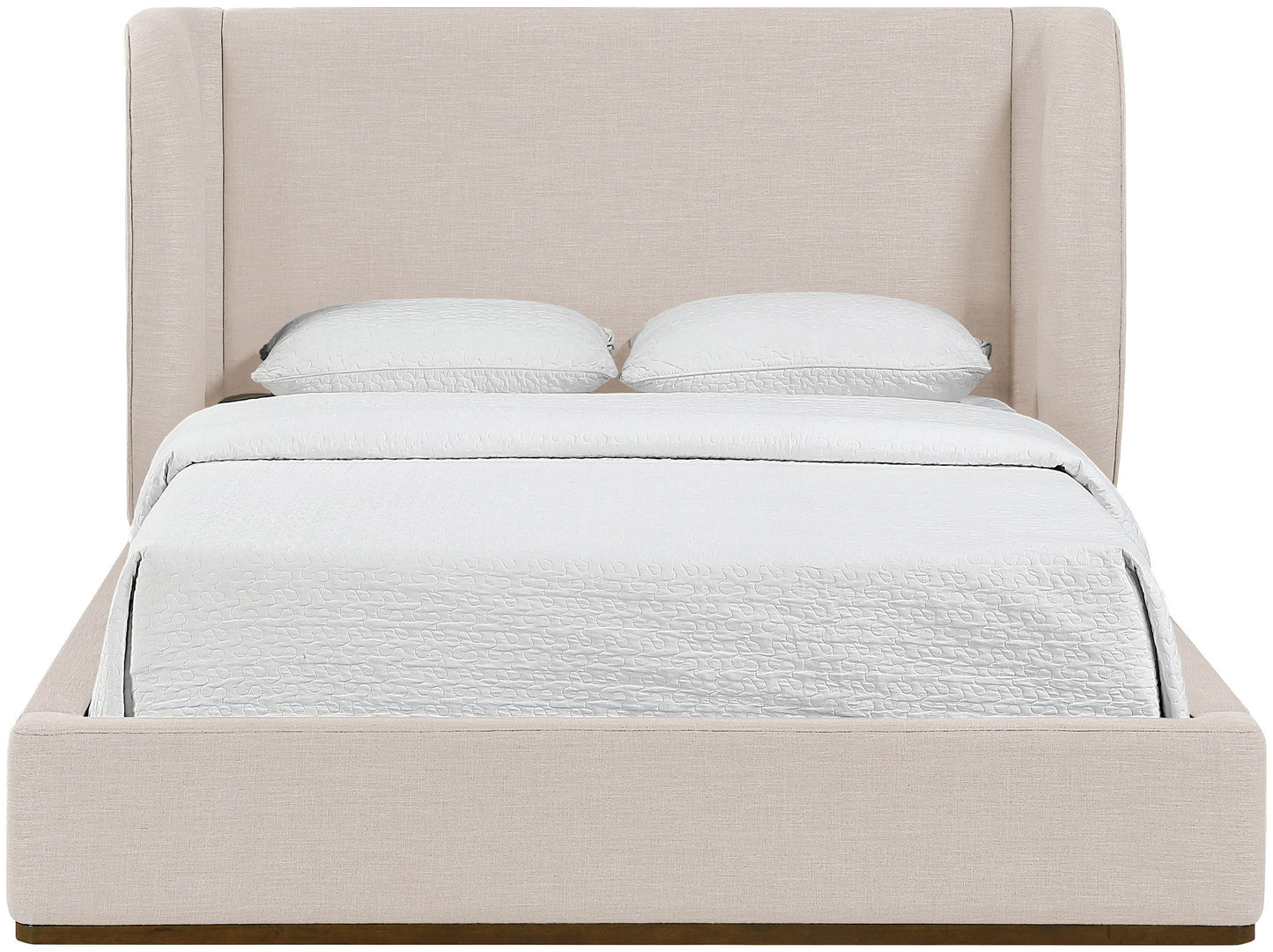 Aurin Linen Textured Fabric Upholstered Bed